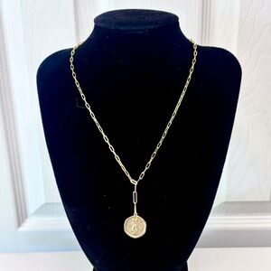Serefina Anthropology Gold Tone Gemini Twins Pendent Necklace